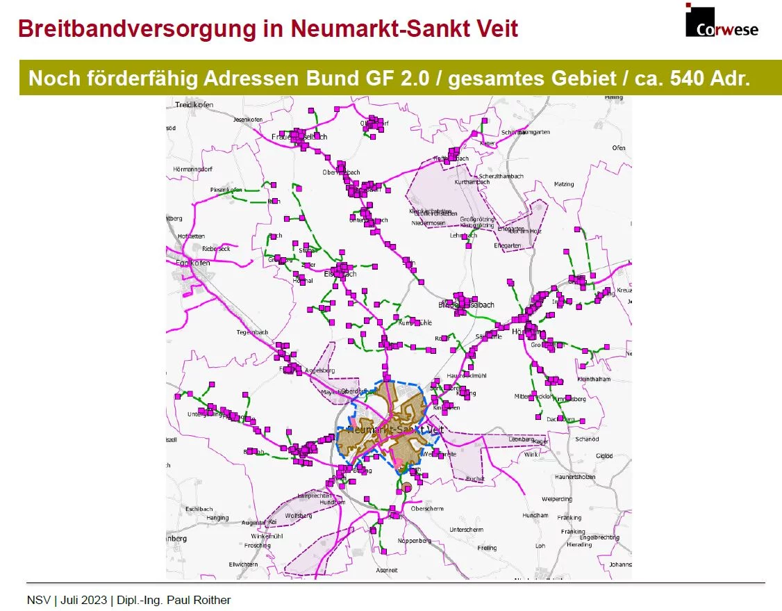 Karte Breitbandausbau Außenbereich
